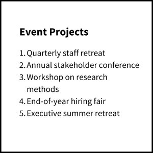 Event Projects Example