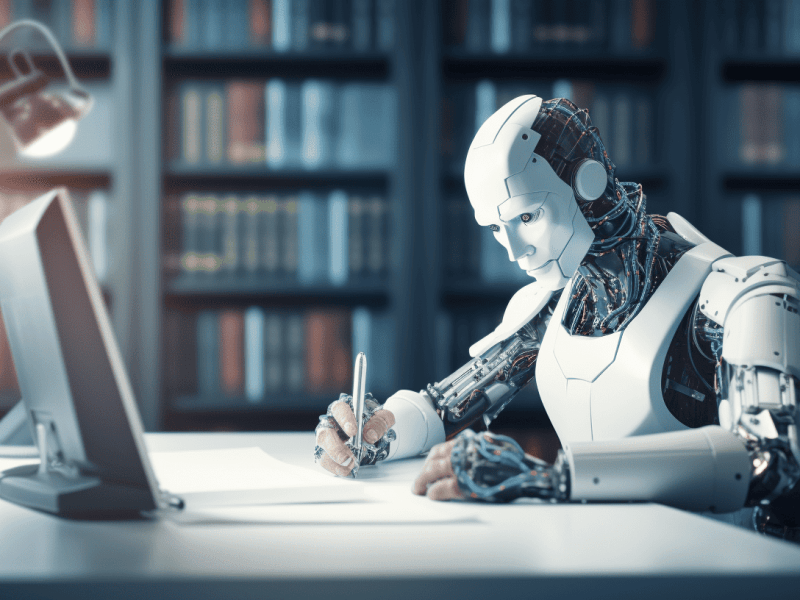 A friendly AI writing an article