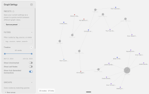Graph view of notes in Recall